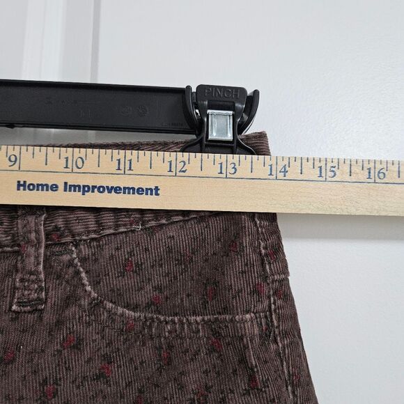 Free People Corduroy Skinny Pants Women's 25 (27x28) Floral Print Low-Rise EUC - Picture 5 of 9